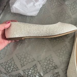 Sparkly flats off white. Brand new never worn.